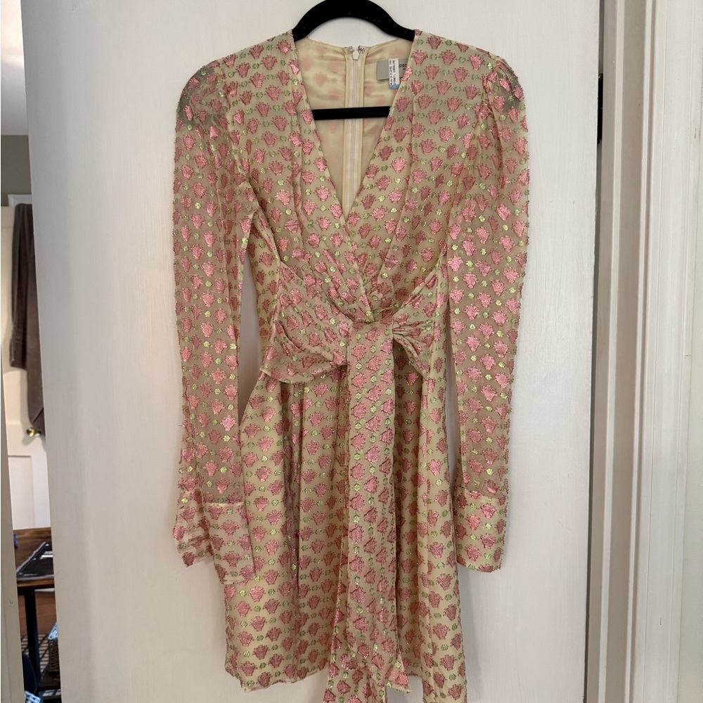 Golden Goose Pink and Gold Long Sleeve Dress